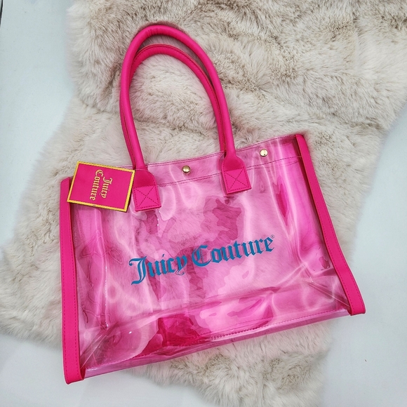 Juicy Couture Handbags - NEW Authentic Juicy Couture Clear Pink Tote Bag, beach bag, gym bag